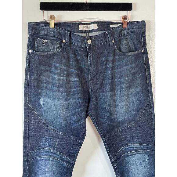Guess Slim Tapered Blue Jeans 36 x 30 Men's - Picture 2 of 9